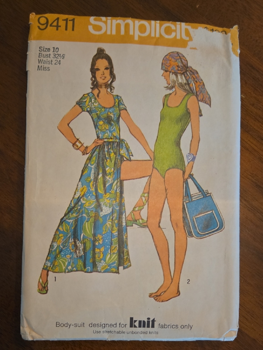 Simplicity Blue & Green Floral Maxi Swim Coverup